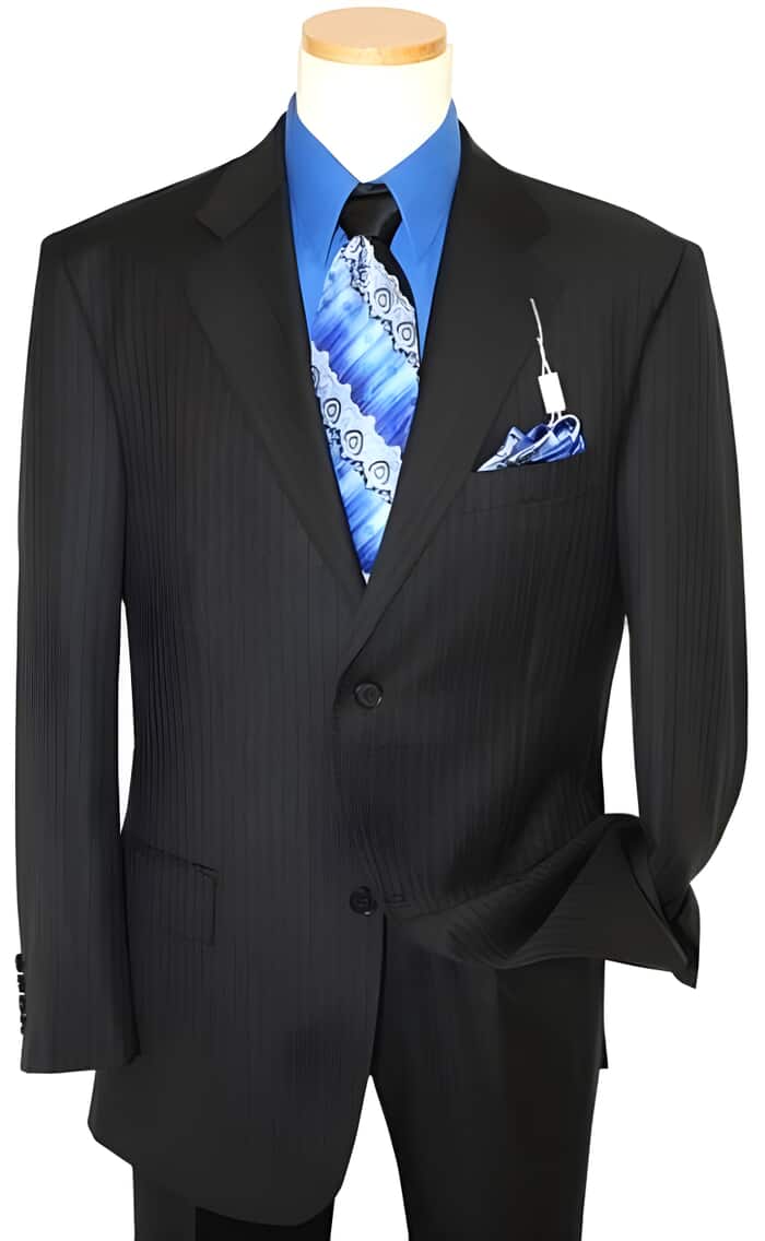 Mens Big and Tall Linen Suits - Black Fully lined Summer Fabric Suit