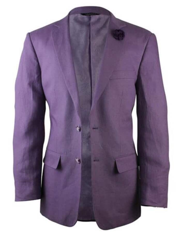 Mens Big and Tall Linen Suits - Purple Summer Fabric Suit