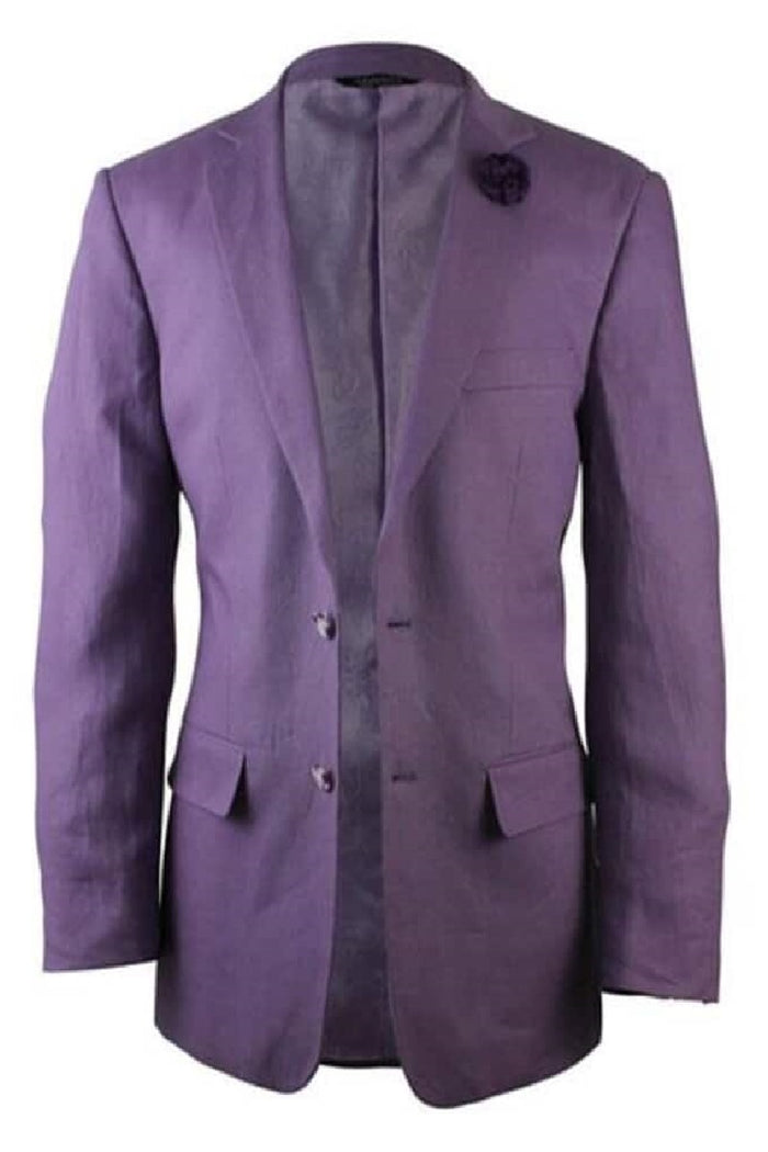 Mens Big and Tall Linen Suits - Purple Summer Fabric Suit