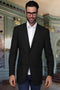 Mens Big and Tall Linen Suits - Black Wedding Summer Fabric Suit
