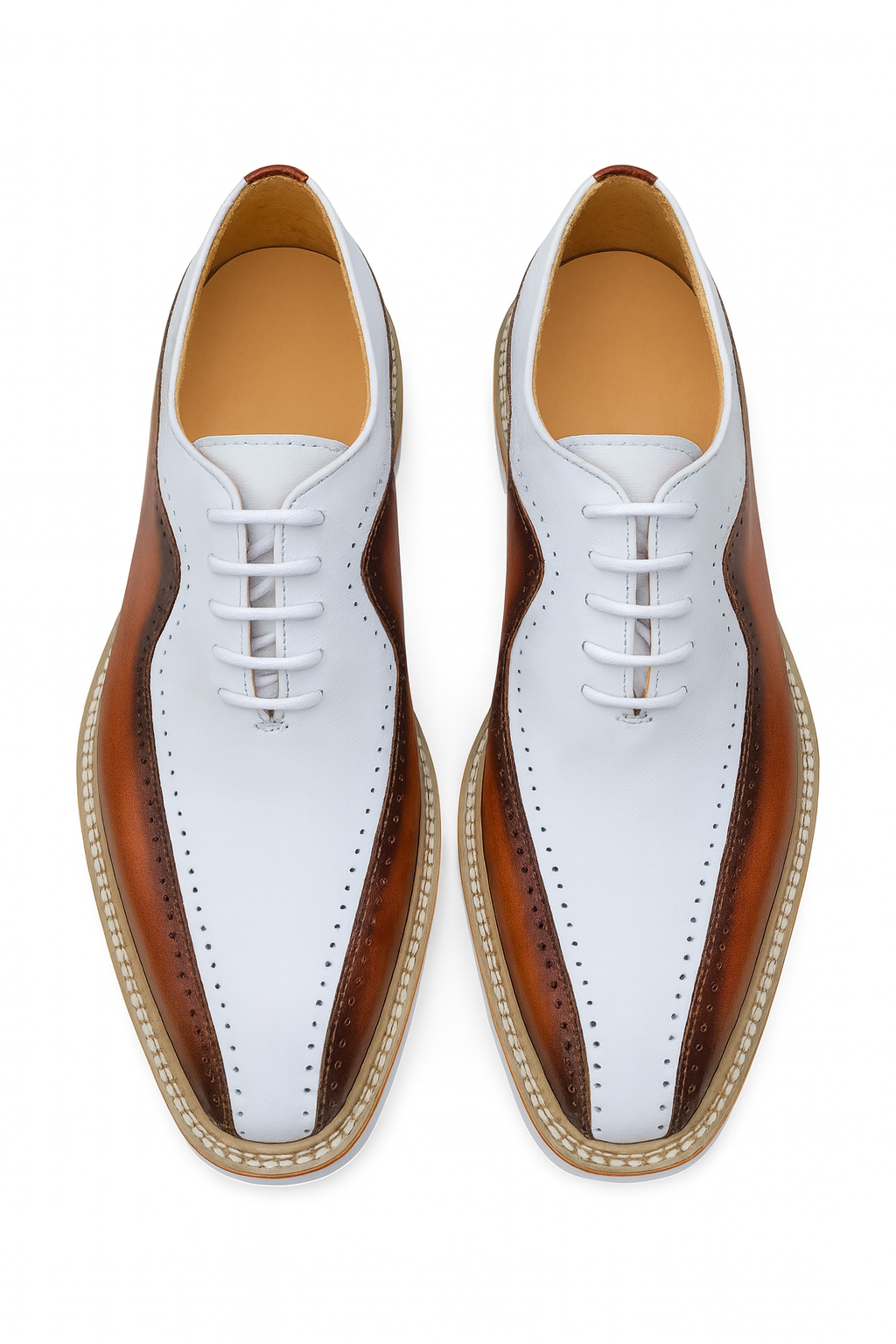Carrucci Stylish Two-Tone Brogue Oxford - 8.5