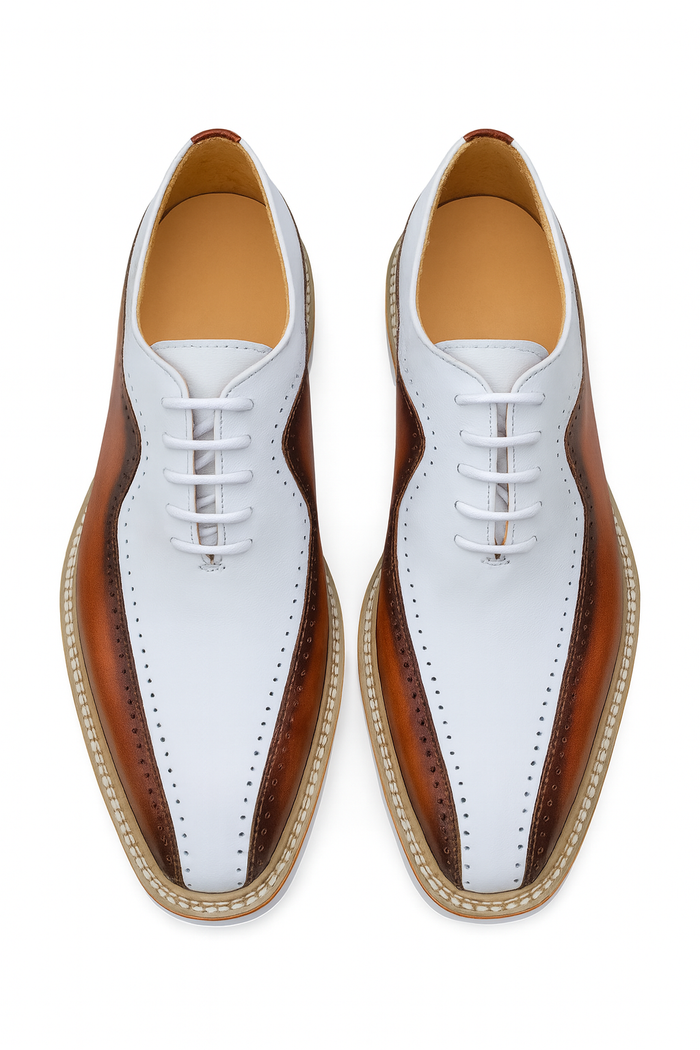Carrucci Stylish Two-Tone Brogue Oxford