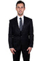 "Mens Stacy Adams Suit - Stacy Adams Suit Men's Glen Plaid Suit - One Button Vested Peak Lapel in Black"