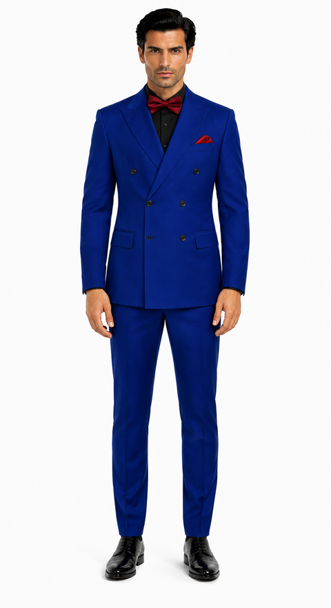 Ultra Slim Fit Double Breasted Royal Suit - Narrow Leg Pants - Gucci Cut - Tapered Jacket