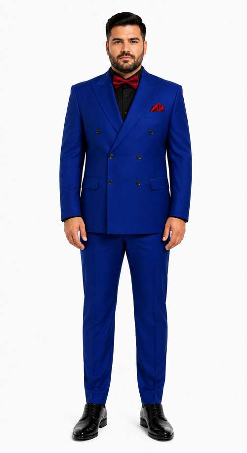 Ultra Slim Fit Double Breasted Royal Suit - Narrow Leg Pants - Gucci Cut - Tapered Jacket