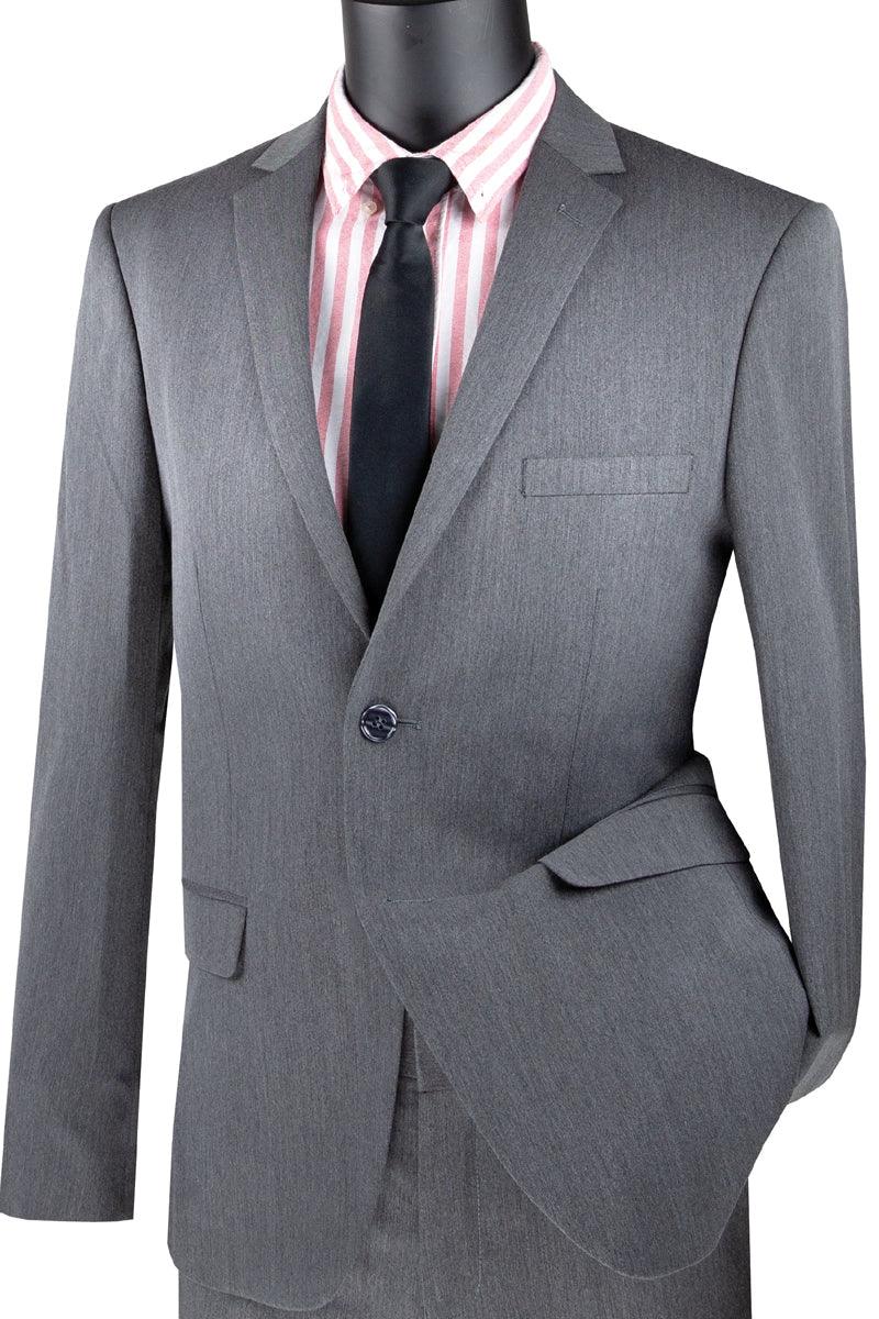 Ultra Slim Fit Stretch 2 Piece Suit Color Charcoal - 38 Short  - 32 Waist