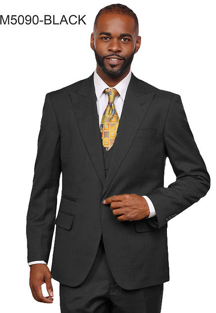 Black Pinstripe Suit - Gangster Suit - 1920's Suit - Double Breasted Suit