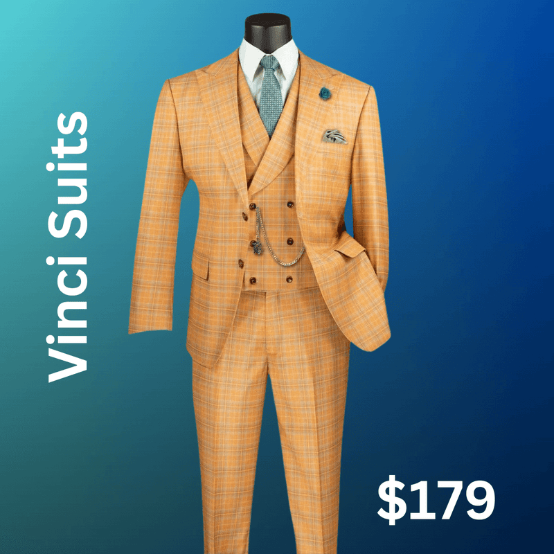 1920s Gangster Custom - Bold Gangster Pinstripe Suit Camel