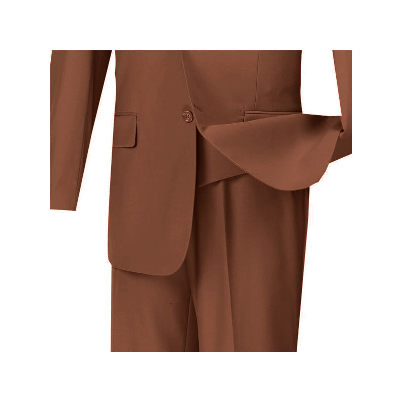 Morgan Collection - Regular Fit 3 Piece Suit 2 Button Cognac - Cognac