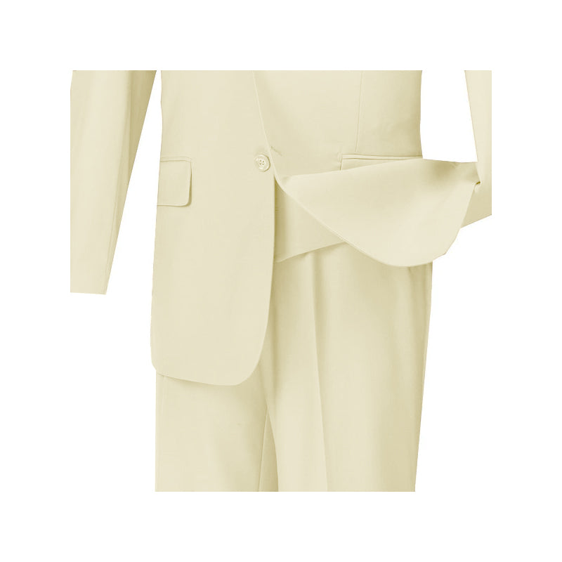 Morgan Collection - Regular Fit 3 Piece Suit 2 Button Ivory - Ivory