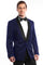 "Slim Fit Men's Shawl Tuxedo - Navy Satin Birdseye"