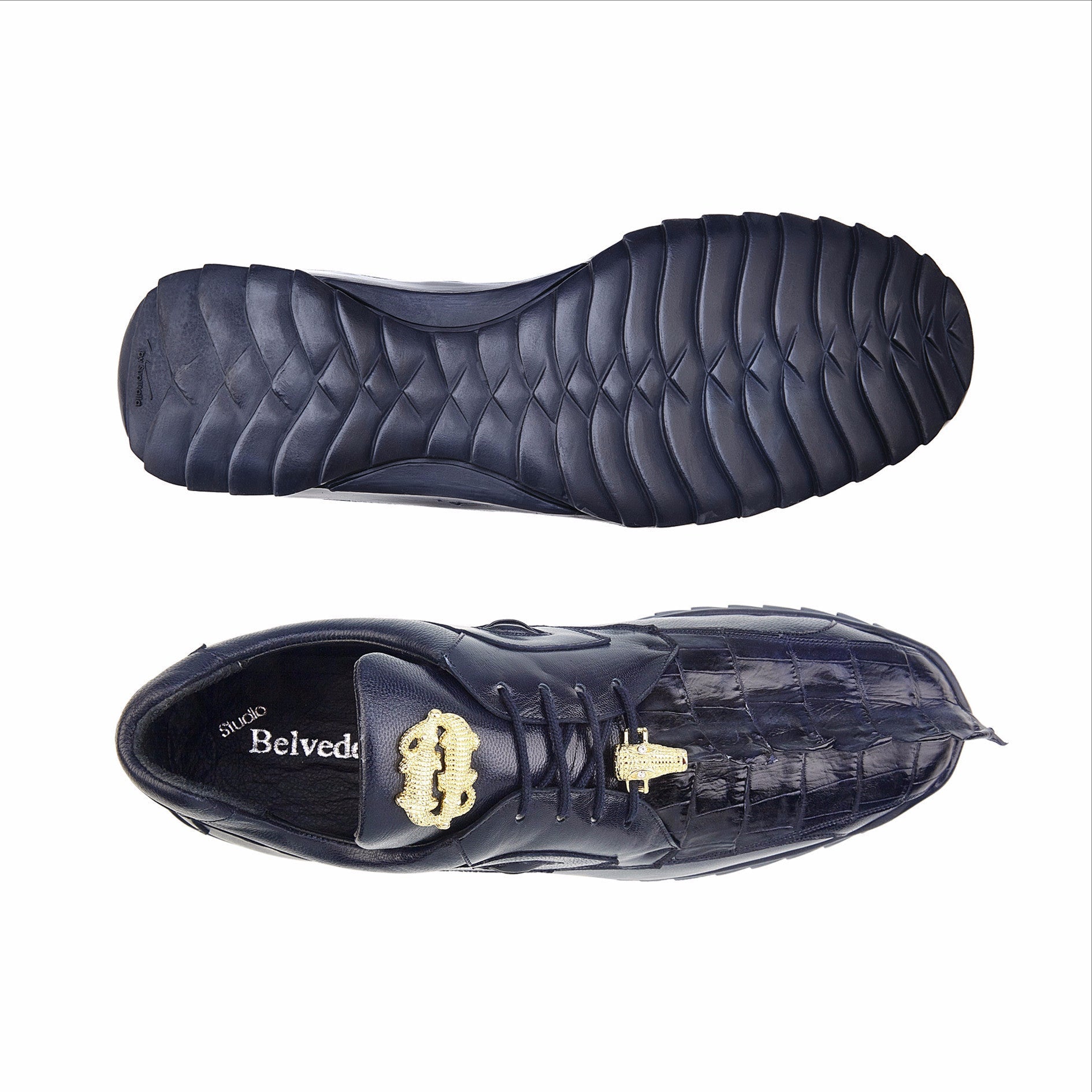Belvedere Vasco - Navy Alligator Leather Dress Shoe