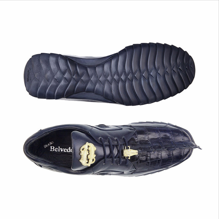 Belvedere Vasco - Navy Alligator Leather Dress Shoe