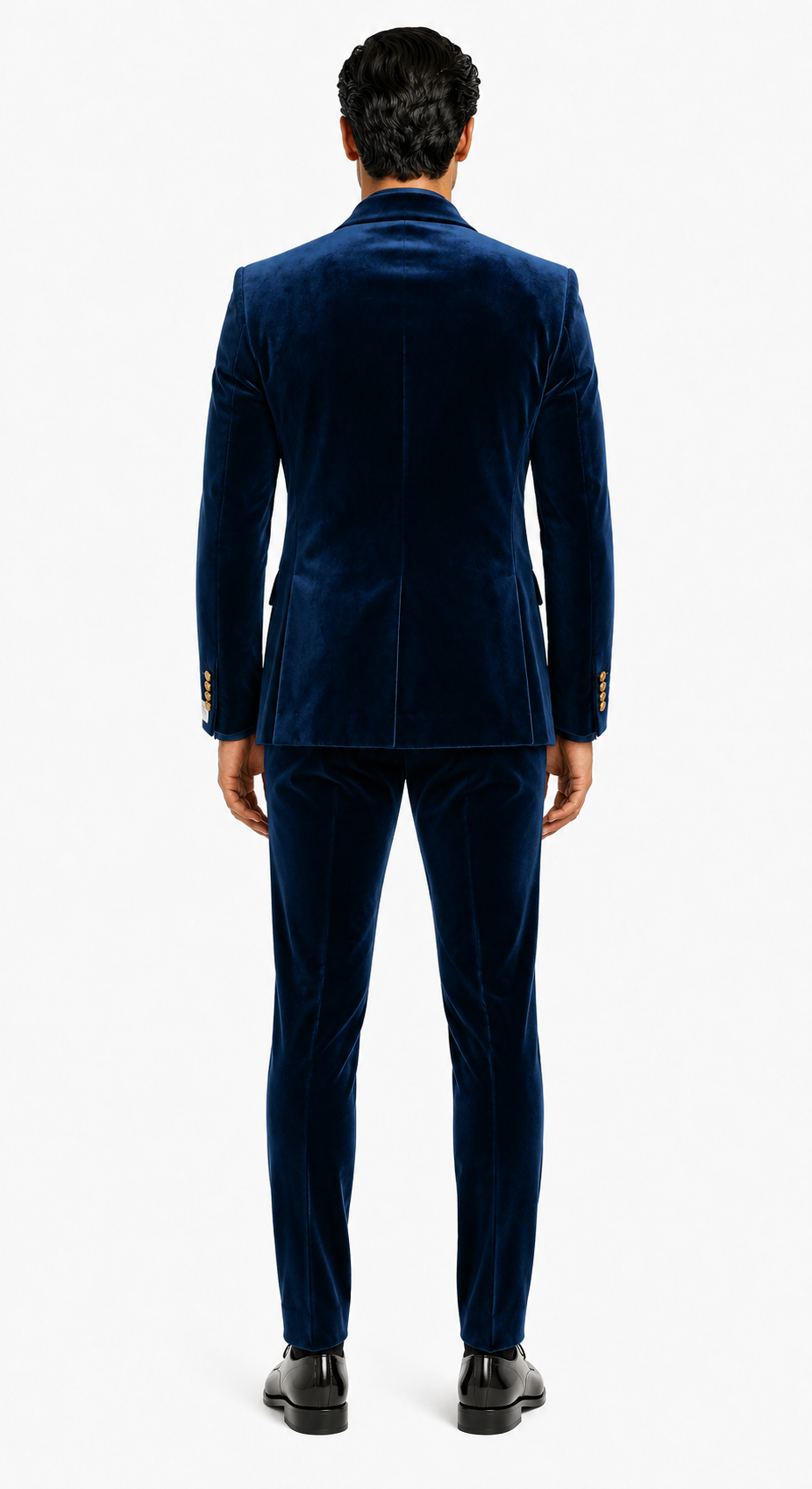 Velvet Suits - Double Breasted Suits - Slim Fit Suit Royal Blue
