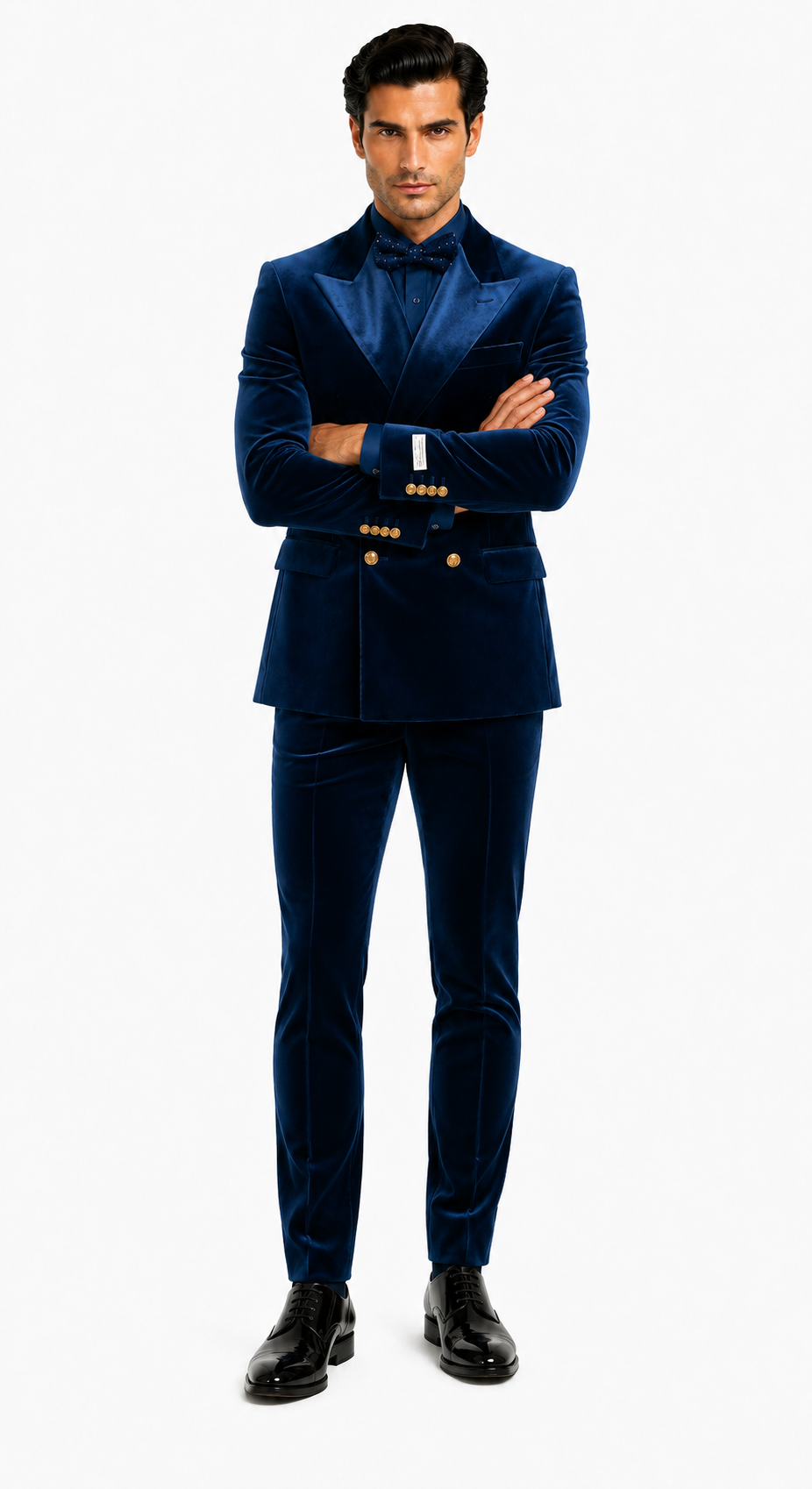 Velvet Suits - Double Breasted Suits - Slim Fit Suit Royal Blue