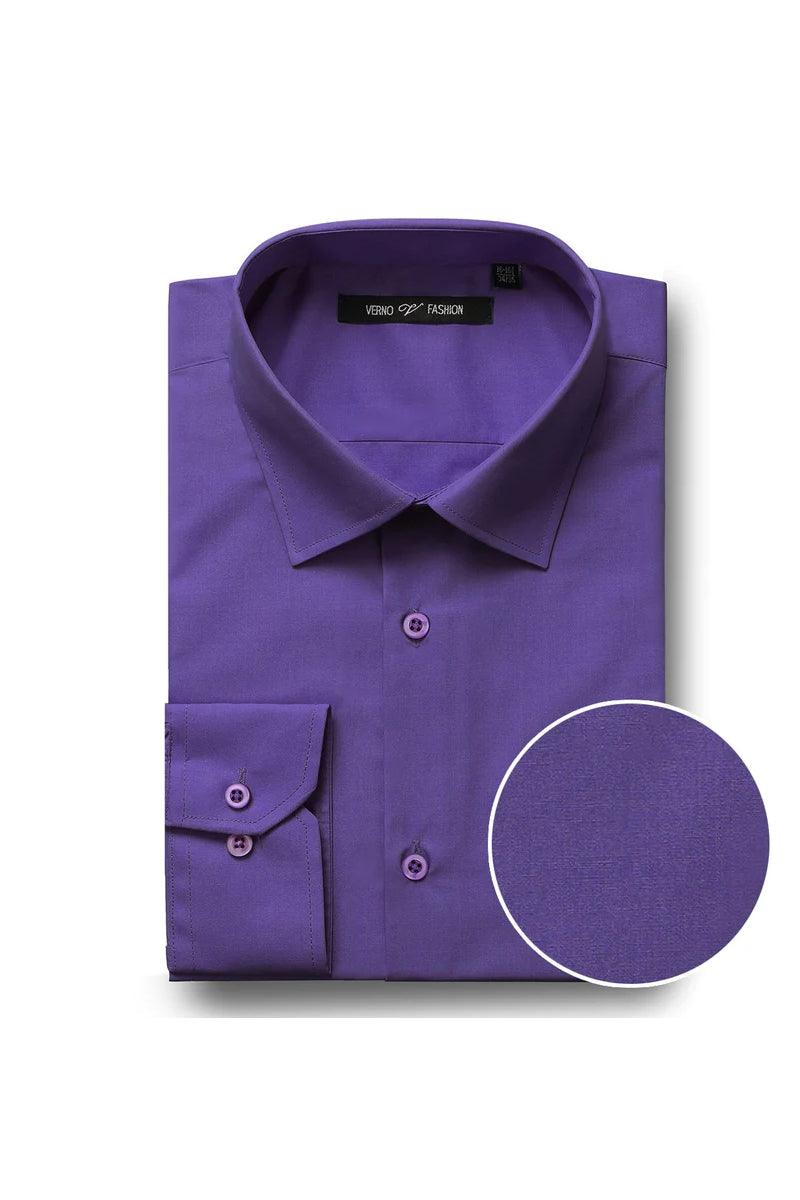 Men's Classic Fit Lilac Spread Collar Dress Shirt - Lilac