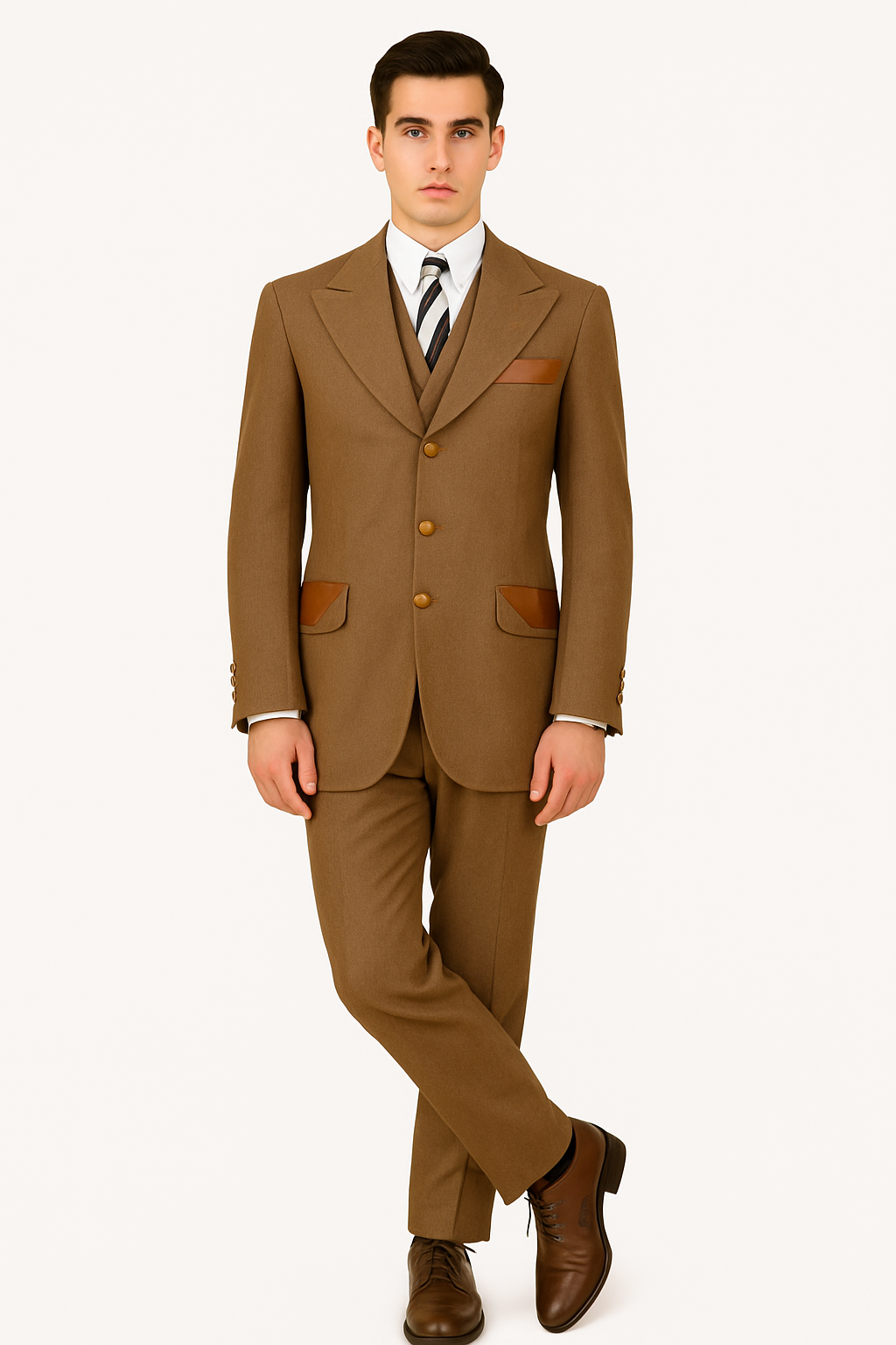 Denim Suit - Cotton Fabric Vested Suit - 3 Pieces Suit - Vested Fancy Suit - 38 Short Jacket+32 Waist Adjustable 28to34)(Height: 5 4 to5 7 )(Neck  15-16.5)S-M)