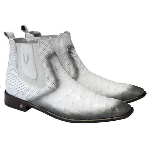 Vestigium Ostrich Chelsea Boots Faded White - Faded White