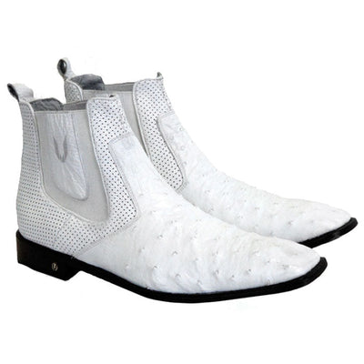 Vestigium Ostrich Chelsea Boots White - White