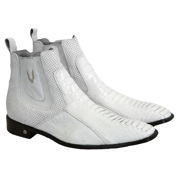 Vestigium Ostrich Leg Chelsea Boots White - 6