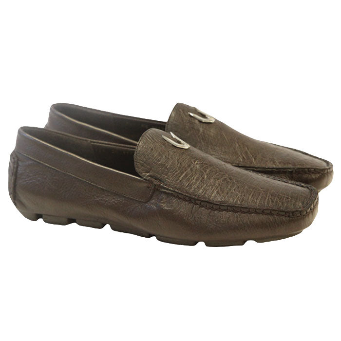 Vestigium Ostrich Driving Loafers Brown - 6