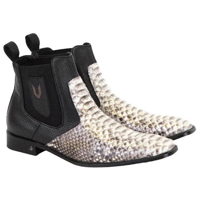 Vestigium Python Chelsea Boots Natural Black - 6