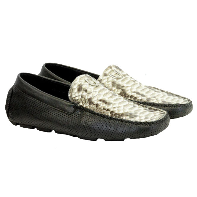 Vestigium Python Driving Loafers Natural Black - 6