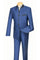 Mens Blue Sharkskin Mandarin Collar Tuxedo - 2 Piece Slim Fit Luxury Set
