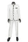Mens White Sharkskin Mandarin Collar Tuxedo - 2 Piece Slim Fit Luxury Set