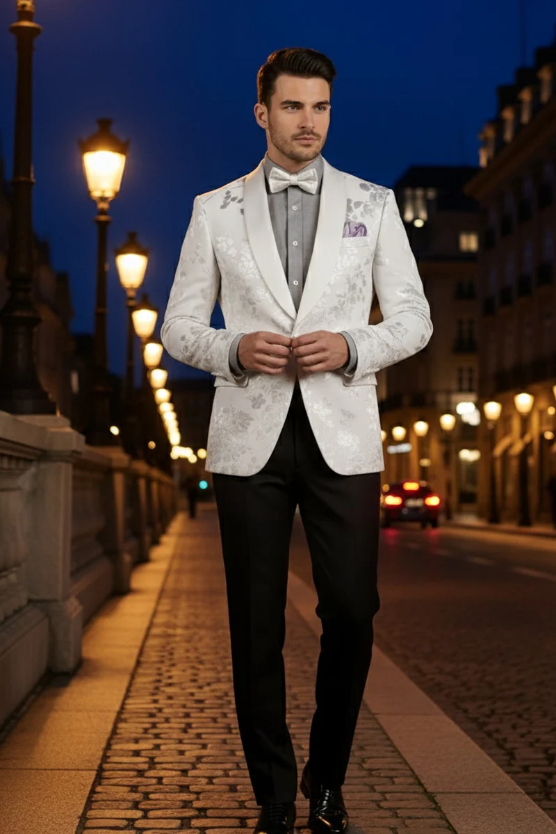 Fusion White Tuxedo Jacket - 34 Short or Extra Small