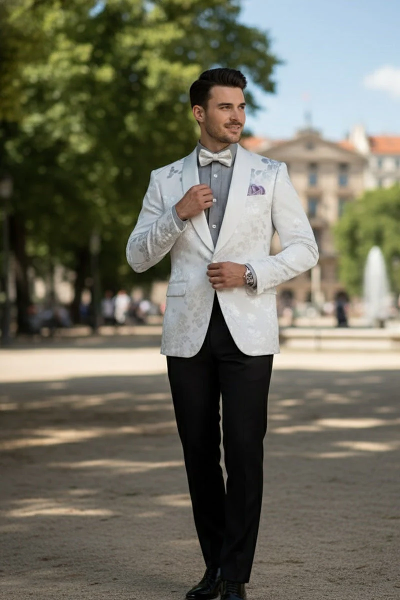 Fusion White Tuxedo Jacket - 34 Short or Extra Small