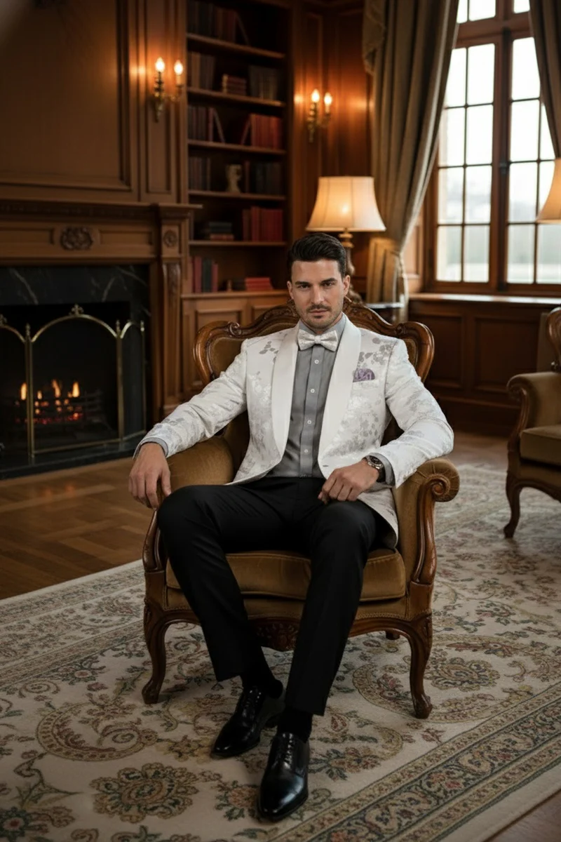 Fusion White Tuxedo Jacket - 34 Short or Extra Small