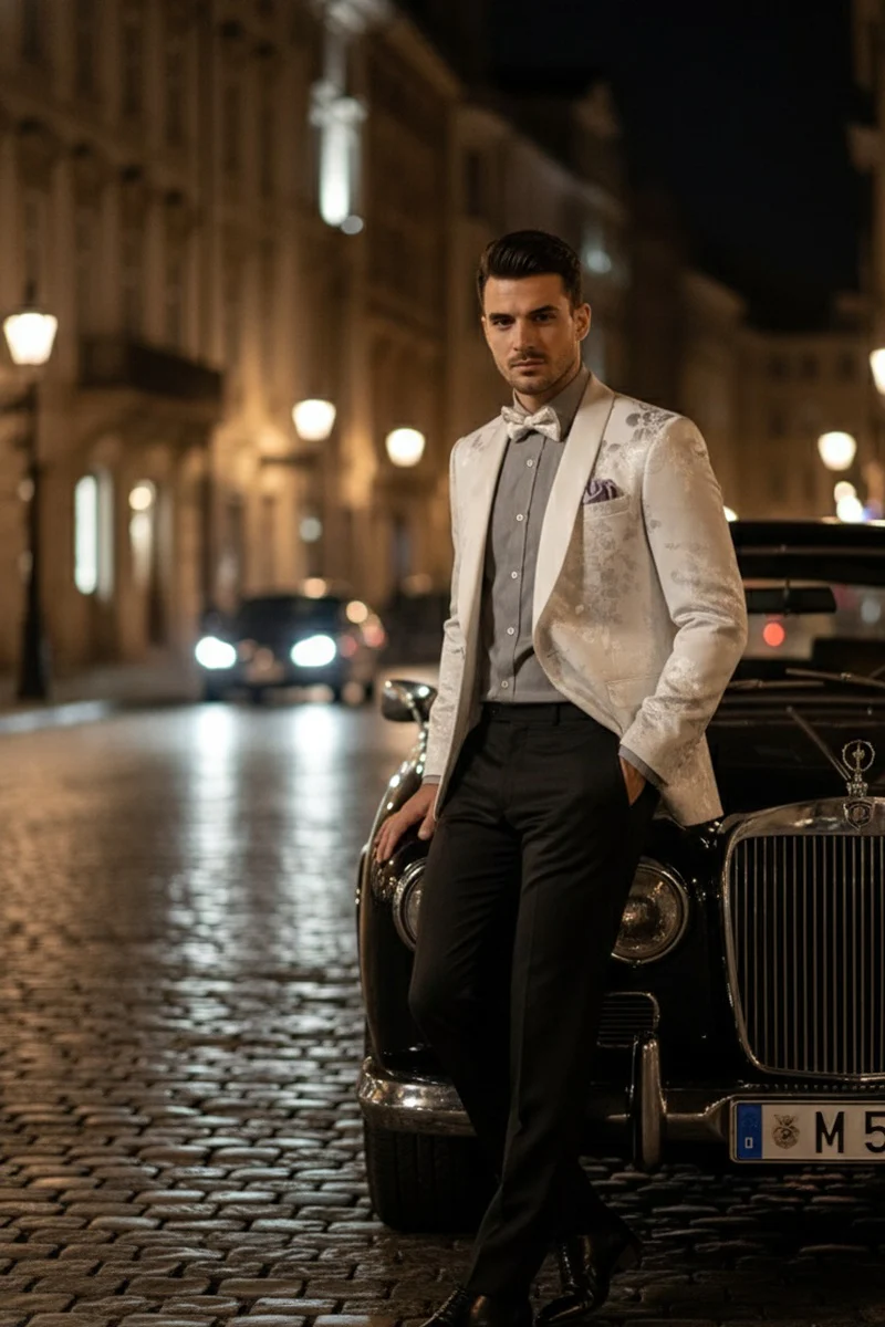 Fusion White Tuxedo Jacket - 34 Short or Extra Small