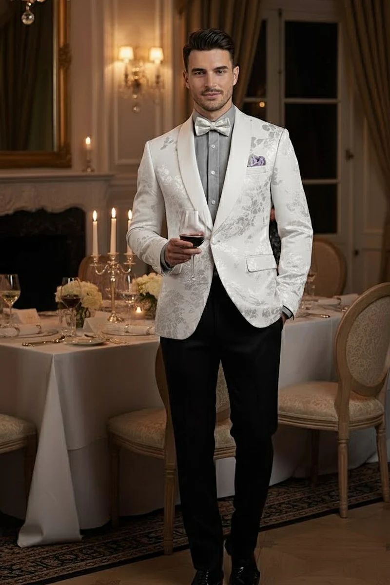 Fusion White Tuxedo Jacket - 34 Short or Extra Small