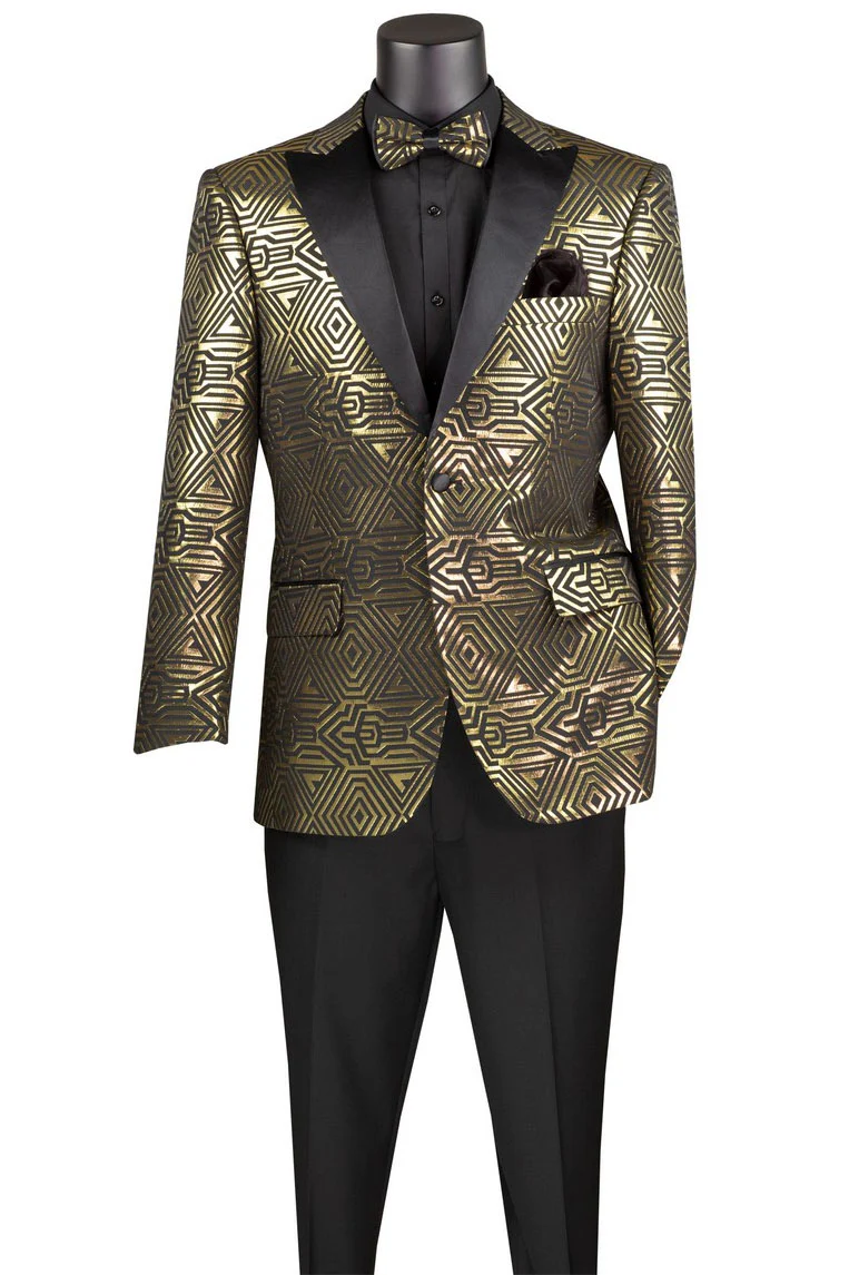 Giza Glamour Gold Tuxedo Jacket - 34 Short or Extra Small