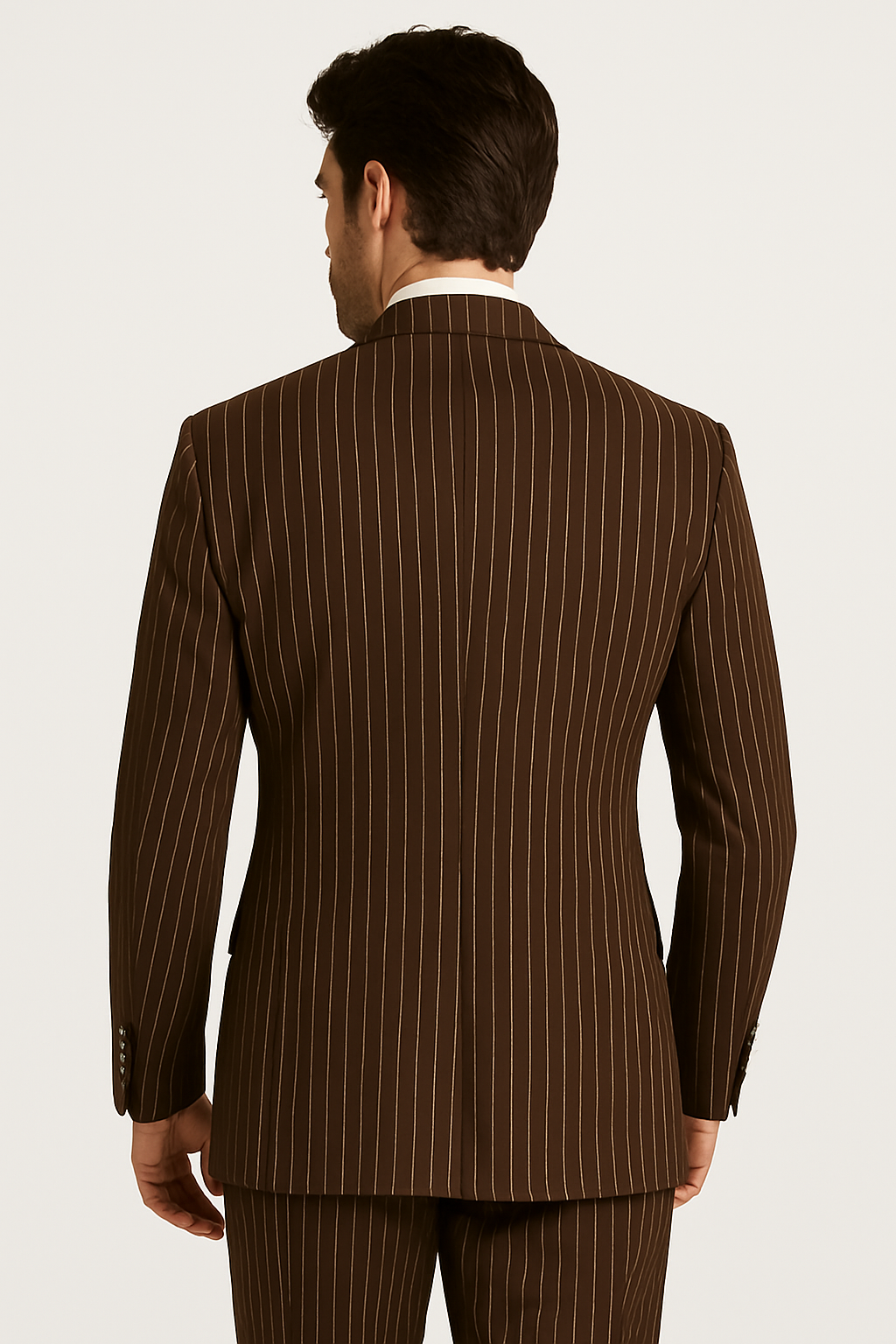 Vinci Men's 2 Piece Banker Pinstripe Double Breasted purple Suit Outlet - 38 Short Jacket+32 Waist Adjustable 28to34)(Height: 5 4 to5 7 )(Neck  15-16.5)S-M)