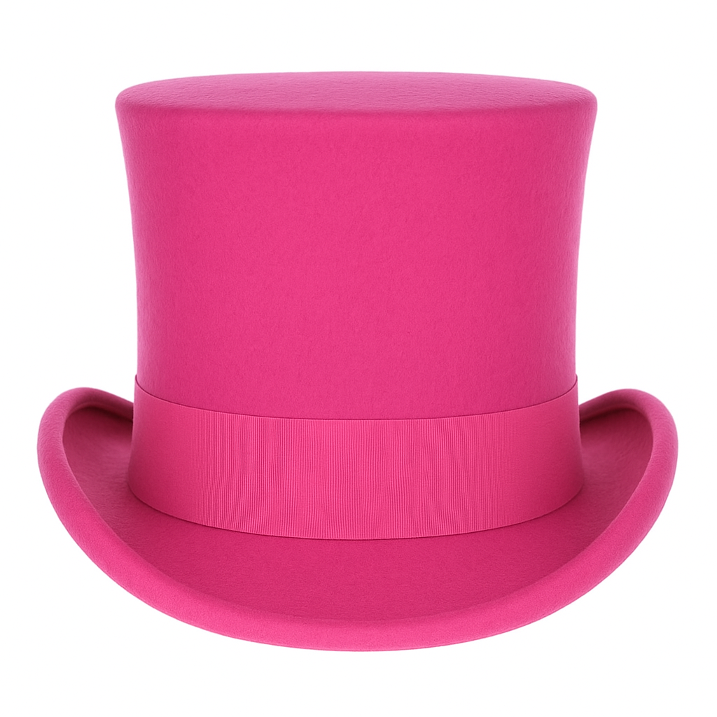 Victorian Steampunk Top Hat - 1800 19th Century - Dressy Loden Felt Top Hot Pink Fuschia Hat - S