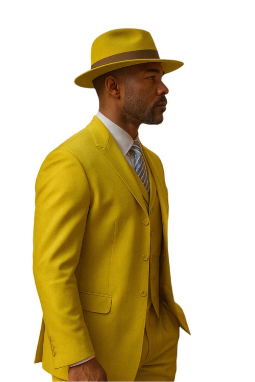 Yellow Suits - Mens Fashion Golish Yellow 1920s Vintage Look