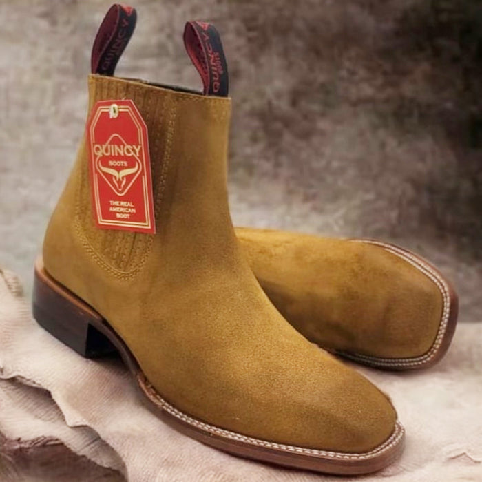 Vintage Tan Square Toe Ankle Boot