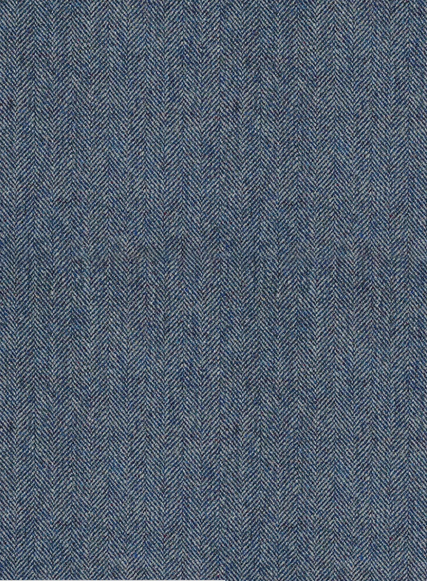Mens Heritage Blue Herringbone Jacket – Timeless Tweed Sport Coat - 36 Short