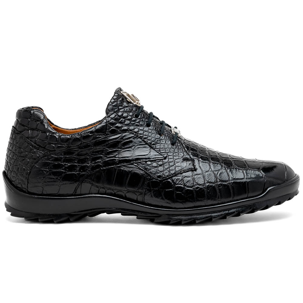 Marco Di Milano Vulcan Black Alligator Sneakers - 6