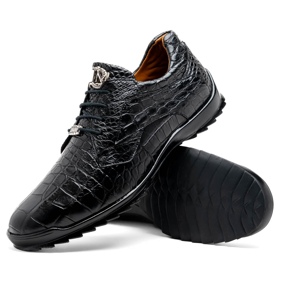 Marco Di Milano Vulcan Black Alligator Sneakers - 6