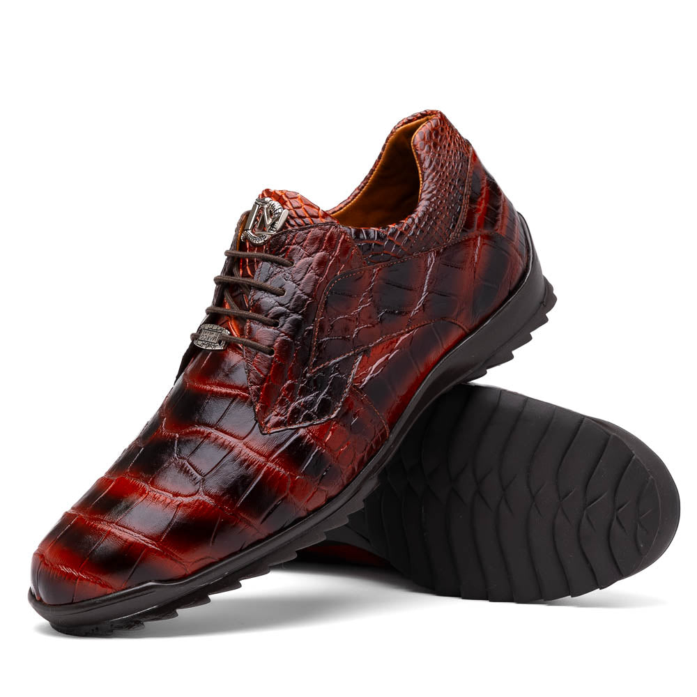 Marco Di Milano Vulcan Rustic Cognac Alligator Sneakers - 6