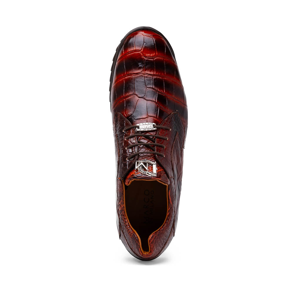 Marco Di Milano Vulcan Rustic Cognac Alligator Sneakers - 6