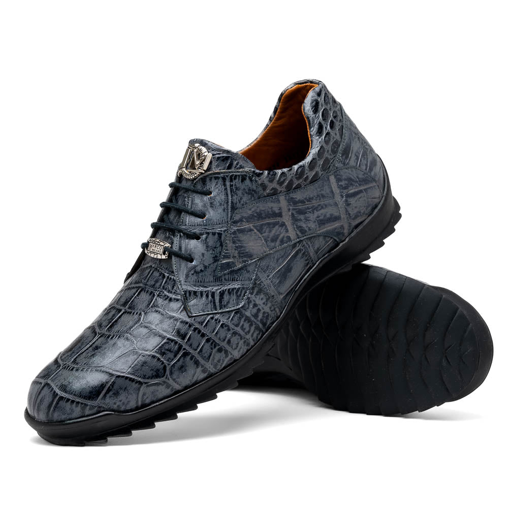 Marco Di Milano Vulcan Rustic Grey Alligator Sneakers - 6