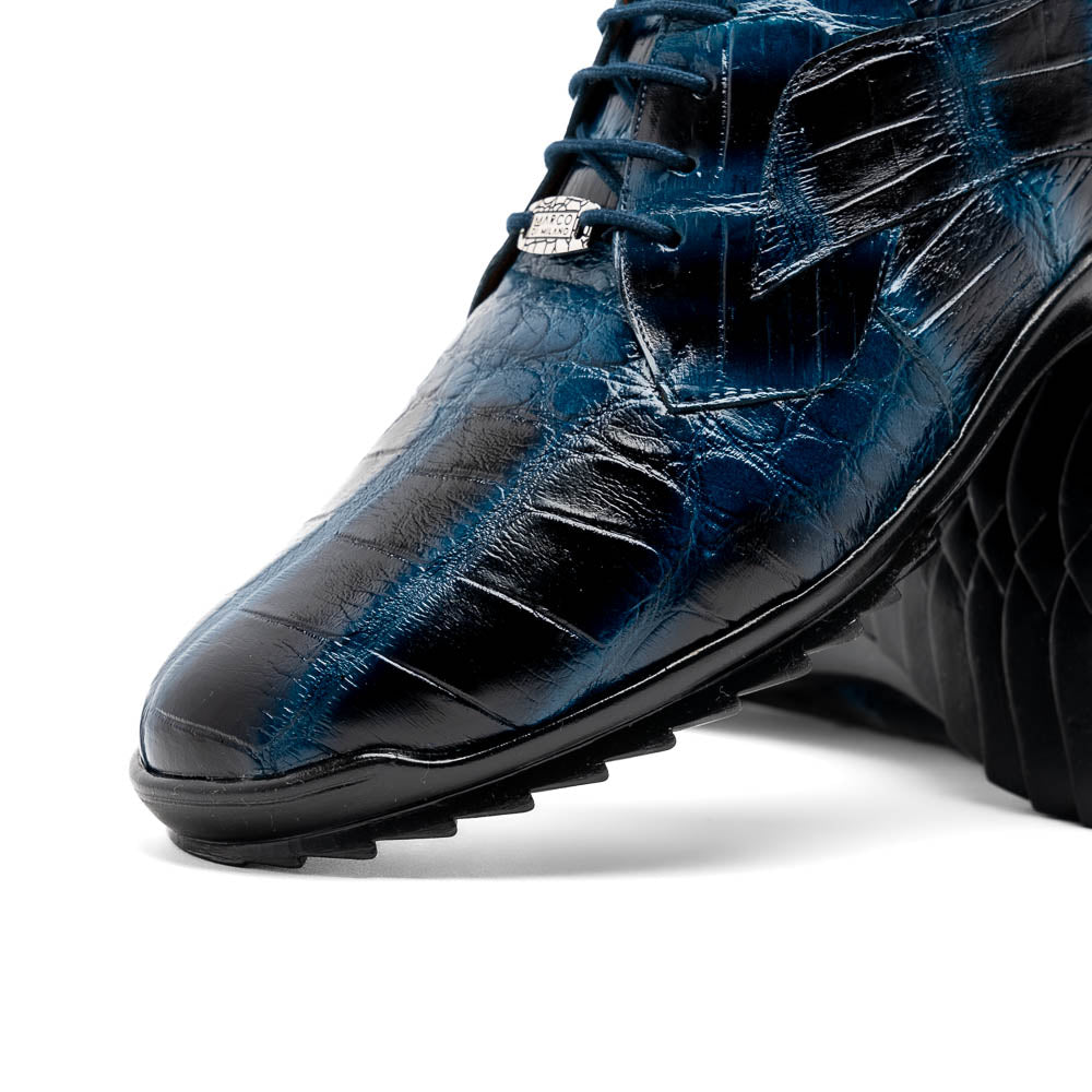 Marco Di Milano Vulcan Rustic Blue Alligator Sneakers - 8