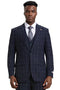 Men's Stacy Adams Vest Classic Bold Windowpane Suit in Navy Blue