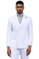 Men's Designer Stacy Adams Classic Double Breasted Suit in White