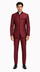 Wedding Groom Suit - Prom 2026 Tuxedo Suit - No Collar Weddig Tuxedo - Wine