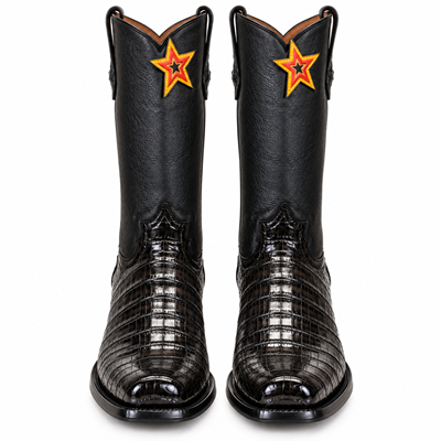 Western Alligator Skin Los Altos Boots Black Caiman Cowboy Dress Cowboy Boot Cheap Priced For Sale Online (EE) ~ World Best Alligator